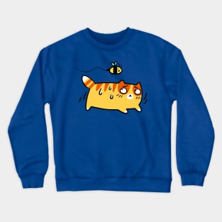 Scared Cat and Bee Crewneck Sweatshirt